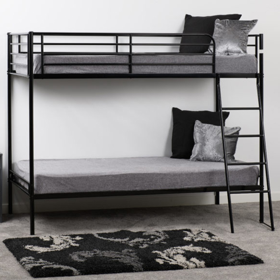 Baumer Metal Single Bunk Bed In Black