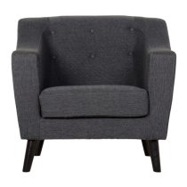 Arabella Fabric 1 Seater Sofa In Dark Grey