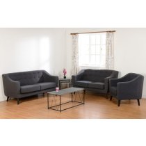 Arabella Fabric 1 Seater Sofa In Dark Grey