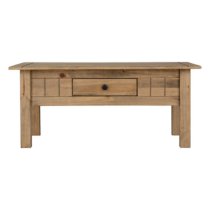 Prinsburg Wooden 1 Drawer Coffee Table In Natural Wax