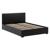 Wick Faux Leather Storage Small Double Bed In Black