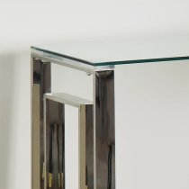 Solana Clear Glass Console Table With Silver Metal Frame