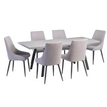 Athink Rectangular Extending Wooden Dining Table In Grey