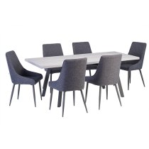 Athink Rectangular Extending Wooden Dining Table In Grey