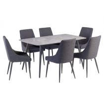 Coveta Grey Ceramic Dining Table With Grey Legs