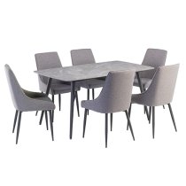 Coveta Grey Ceramic Dining Table With Grey Legs