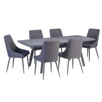 Paley Extending Wooden Dining Table In Dark Grey