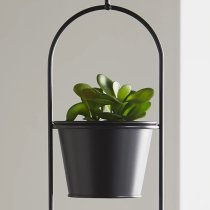 Vail Small Metal Duo Hanging Plant Holder In Black