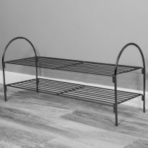 Utica Metal 2 Tiers Shoe Rack In Black