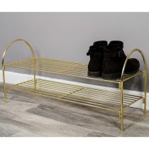 Utica Metal 2 Tiers Shoe Rack In Gold