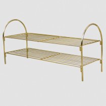 Utica Metal 2 Tiers Shoe Rack In Gold