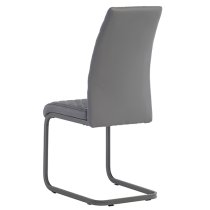 Huskon Grey Faux Leather Dining Chairs In Pair