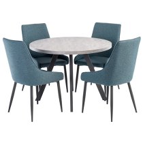 Remika Round Wooden Dining Table In Light Grey