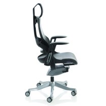 Zure Black Frame Headrest Office Chair In Charcoal With Arms