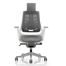 Zure Executive Headrest Office Chair In Gel Grey With Arms