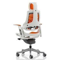 Zure Executive Headrest Office Chair In Gel Orange With Arms