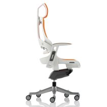 Zure Executive Headrest Office Chair In Gel Orange With Arms