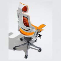 Zure Executive Headrest Office Chair In Gel Orange With Arms