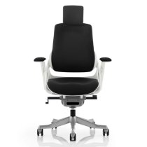 Zure Fabric Executive Headrest Office Chair In Black With Arms