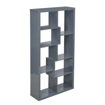 Quinto High Gloss Shelving Unit In Grey