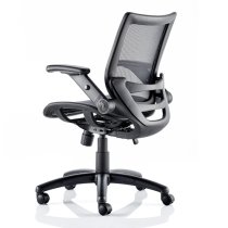 Yakima Mesh Executive Office Chair In Black With Folding Arms