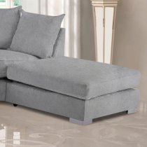 Boise Plush Velvet Footstool In Silver