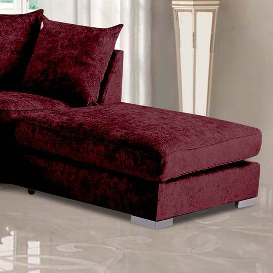 Boise Chenille Fabric Footstool In Mulberry