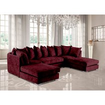 Boise Chenille Fabric Footstool In Mulberry