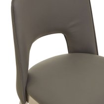 Glidden Leather Bar Chair With Silver Legs In Grey