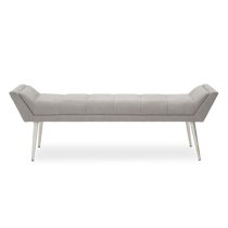 Glidden Fabric Hallway Bench With Angular Legs In Grey