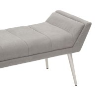 Glidden Fabric Hallway Bench With Angular Legs In Grey