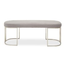 Glidden Fabric Hallway Bench With Curved Legs In Grey