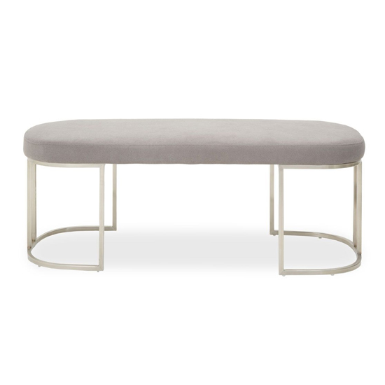 Glidden Fabric Hallway Bench With Curved Legs In Grey