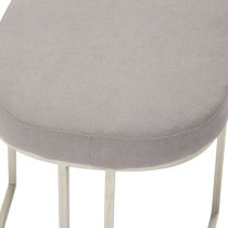 Glidden Fabric Hallway Bench With Curved Legs In Grey