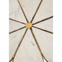 Mekbuda Petal White Marble Top Coffee Table With Gold Frame