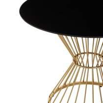 Anza Round Black Glass Dining Table With Gold Metal Base