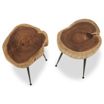 Santorini Wooden Set Of 2 Side Tables In Natural