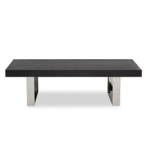 Ulmos Wooden Coffee Table With U-Shaped Base In Black