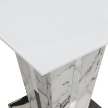 Memphis Gloss Lamp Table In Diva Marble Effect With Glass Top