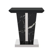 Memphis Gloss Lamp Table In Milano Marble Effect With Glass Top