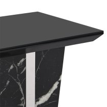 Memphis Gloss Lamp Table In Milano Marble Effect With Glass Top