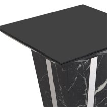 Memphis Gloss Lamp Table In Milano Marble Effect With Glass Top