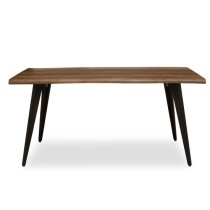 Asana Rectangular Wooden Dining Table With Metal Legs In Brown