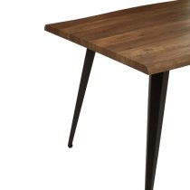 Asana Rectangular Wooden Dining Table With Metal Legs In Brown