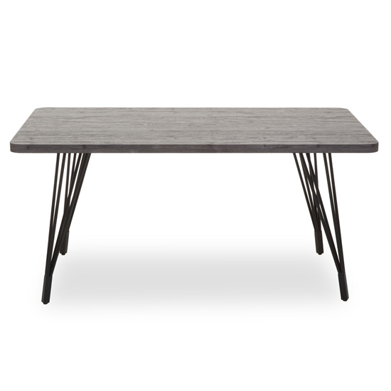 Anode Rectangular Wooden Dining Table In Dark Grey