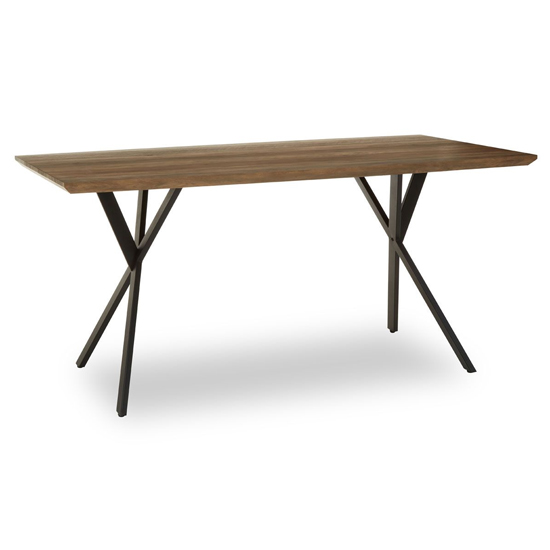 Aaron Rectangular Wooden Dining Table In Brown