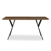 Aaron Rectangular Wooden Dining Table In Brown