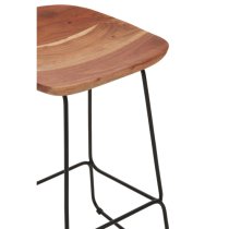 Santorini Natural Wooden Bar Stools In A Pair