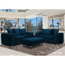 Worley Malta Plush Velour Fabirc 3 Seater Sofa In Peacock