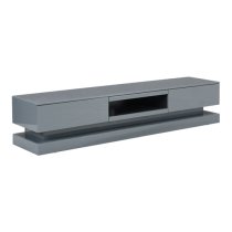 Score High Gloss TV Stand In Mid Grey And Multi LED Lighting